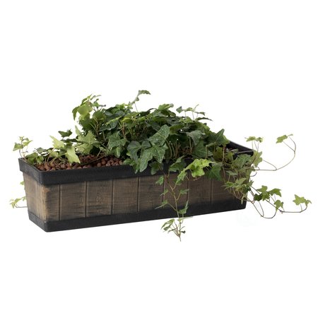 Gardenised Outdoor and Indoor Rectangle Trough Plastic Planter Box, Vegetables or Flower Planting Pot QI004121.L